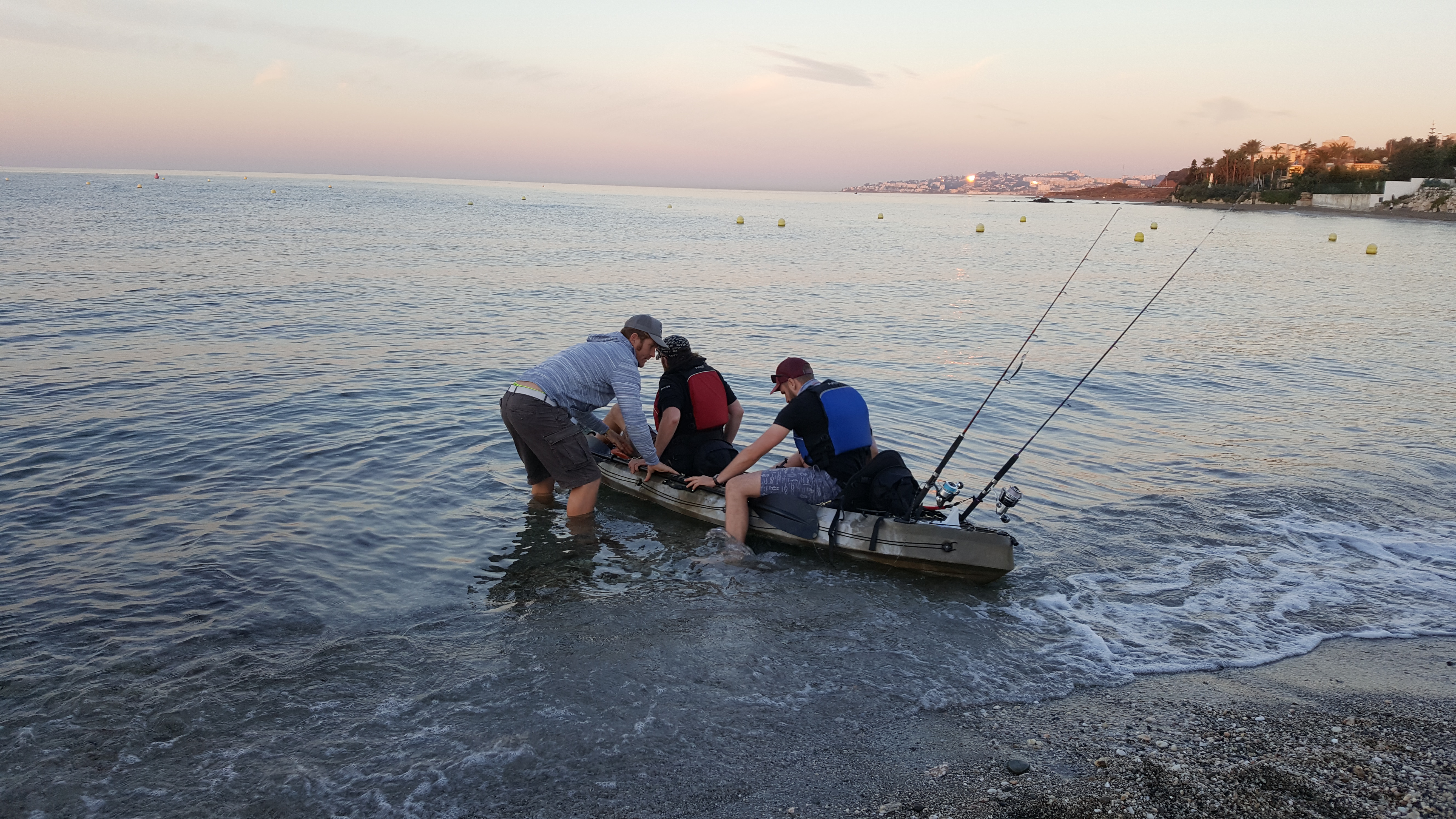 Steve helping Victor and Hubertus to launch in their Galaxy Cruz Tandem